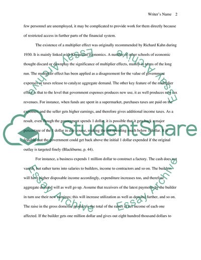 Macroeconomics: Multiplier Effect