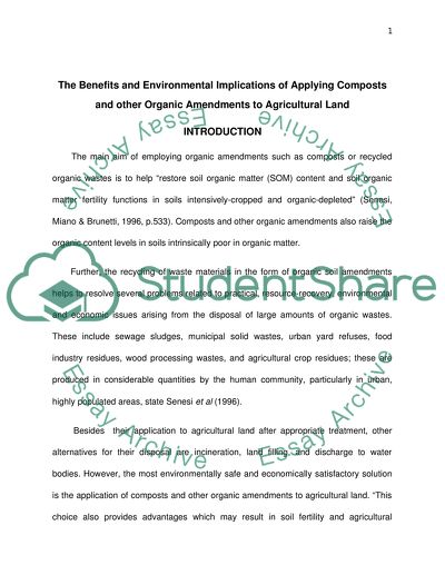 Applying Organic Amendments to Agricultural Land