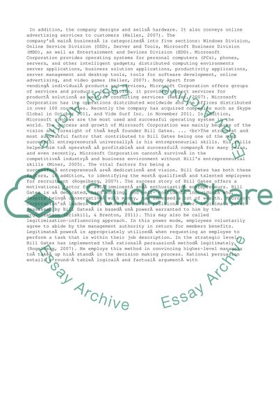 Method of Leadership or Organizational Behaviour: A Case Study of Microsoft Corporation