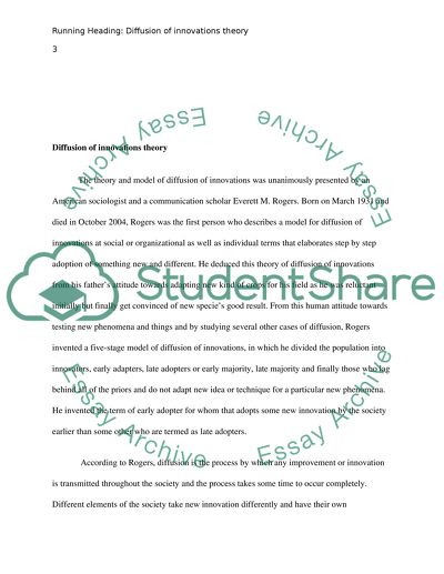 Diffusion of Innovations Theory