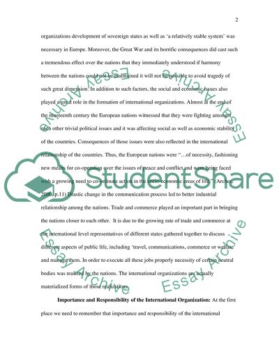 Development of International Organizations