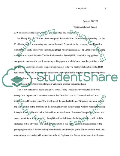 Causes for the Problems Faced by the Children and their Food-Habit Formations in Singapore
