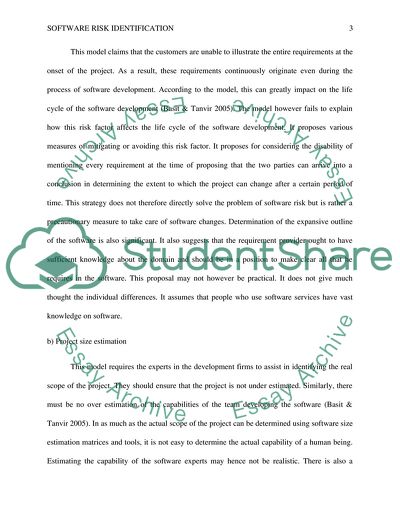 Software Risk Identification