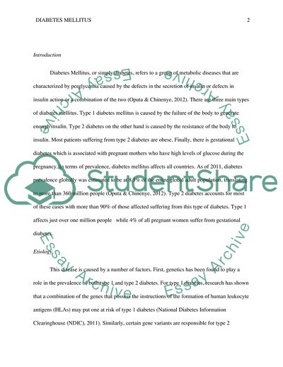 Causes of Diabetes Mellitus