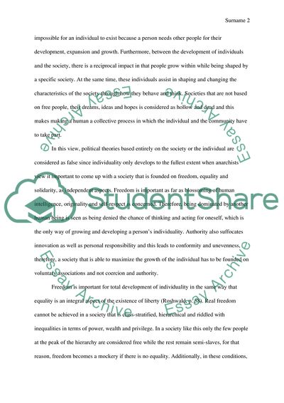 Anarchism and Freedom for the Society