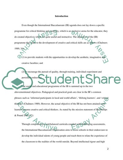 International Baccalaureate and Freedom