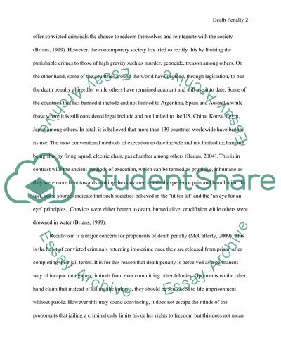 Death Penalty as a Component of Criminal Justice