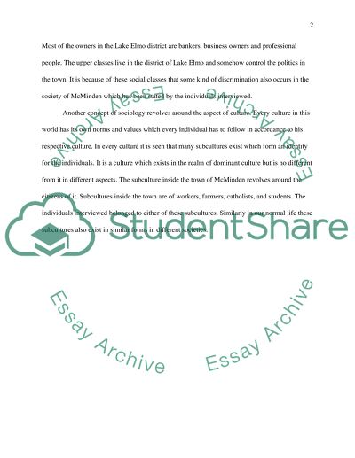 Narrative about a fictional town named McMinden