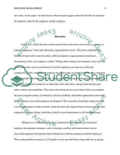 Benefits of Employee Development for the Employee and the Employer