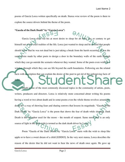 The Worldwide Recognition to Federico Garca Lorca