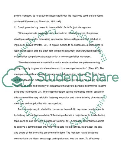 Knowledge and skills expected to acquire from M.Sc in Project Management