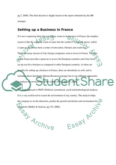 Human Resource Issues in Setting up Projects in France