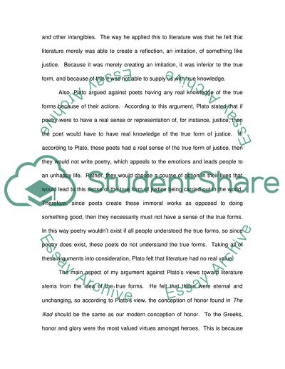 An Argument Against Platos Mimesis