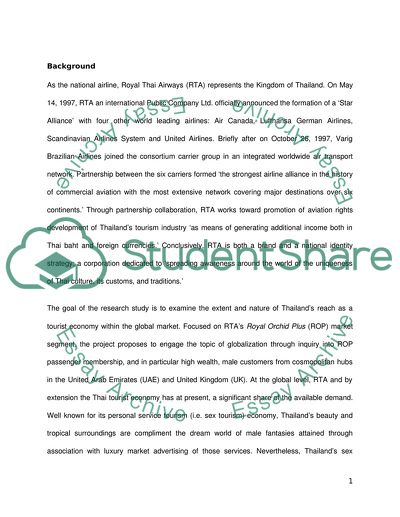 Thailands tourism industry through Royal Thai Airways