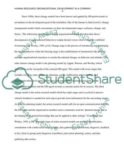 HR Organizational Development in a Company