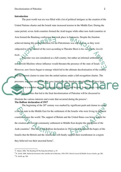 What pressures shaped the nature and timing of decolonisation in Palestine