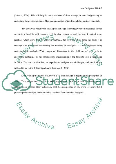 Book Review/summary for Lawson B ( 2005) How Designers Think Architectural Press