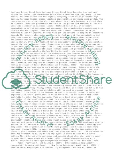 Westward Hilton Hotel Case