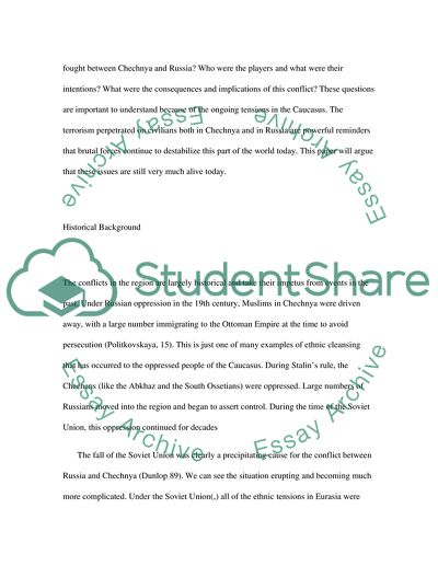 Russias Invasion in Chechnya