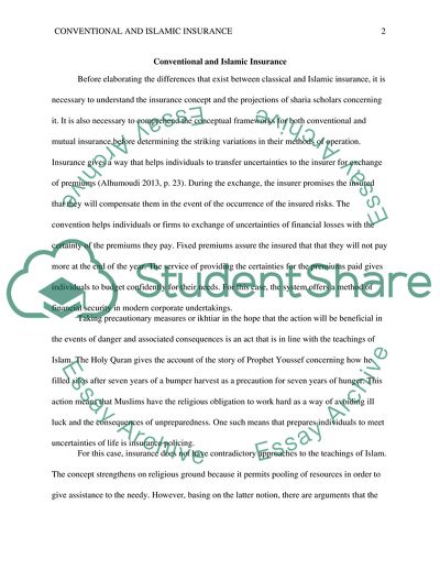 Conventional and Islamic Insurance