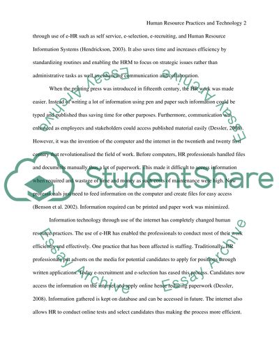 The Impacts Of Technology Toward Human Resource Practices