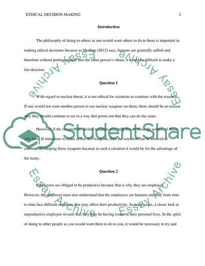 Ethical Decision Making