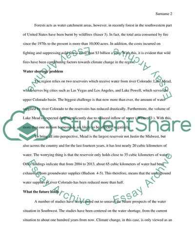 Water Crisis in the Southwest Region of the US