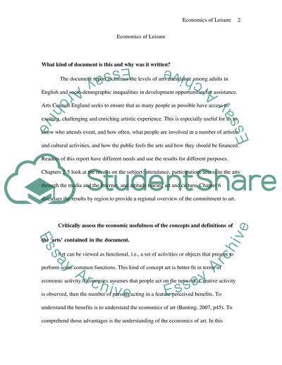 Economics of Leisure