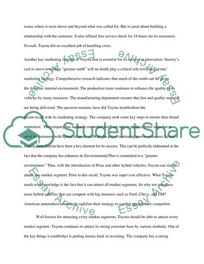 Toyota Company Research Paper