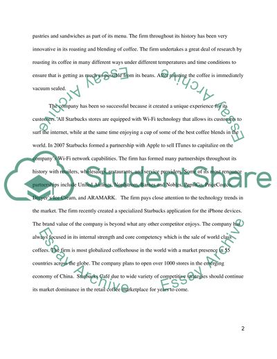 Starbucks Company Methodology