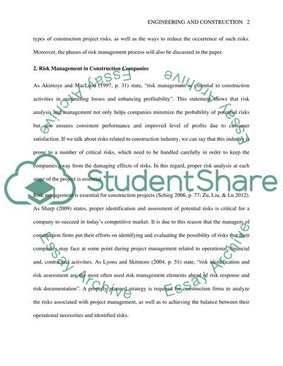 Critical approach in project risk management