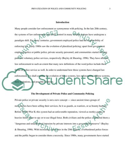 The Development of Private Police and Community Policing