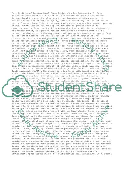 Politics of international trade policy