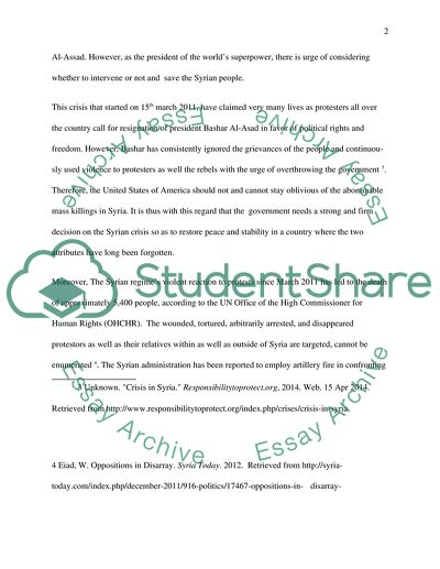 Reasons for and Against Intervention in Syrian Civil War