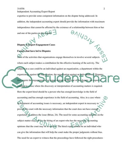 Independent Accounting Expert