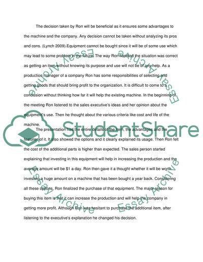 Decision Making Research Paper