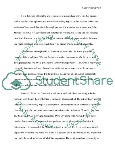 Movie review of The Battle of Algiers