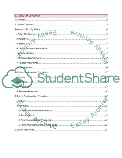 Network Security Policy