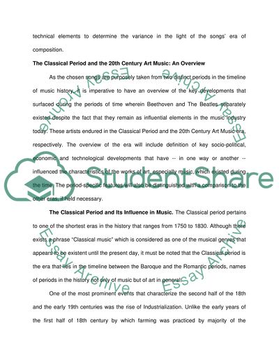 Influence of Classical Period and 20th Century on the Art of Music