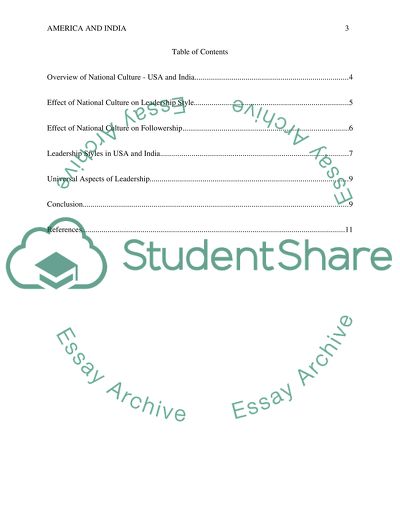 Cultural Effects on the Leadership Styles - America and India