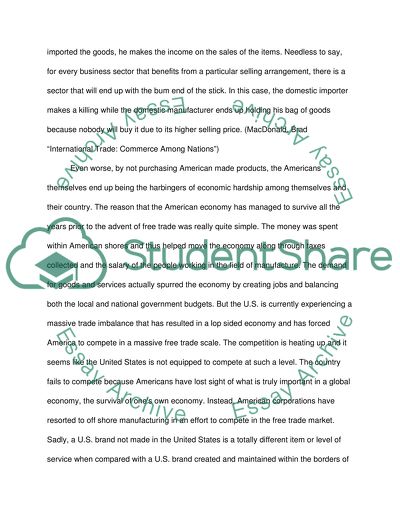 Reasons Why Free Trade Has a Negative Impact on a Countrys Economy