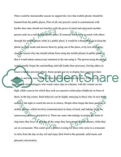 Is There a Need for Restriction on the Use of Mobile Phones in Public Areas