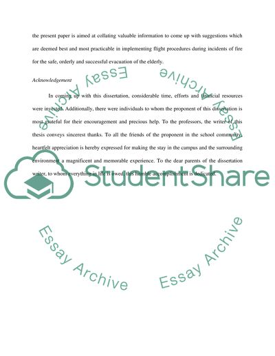 A Study of Human Behaviour in Fire Evacuation with an Emphasis on the Elderly Population