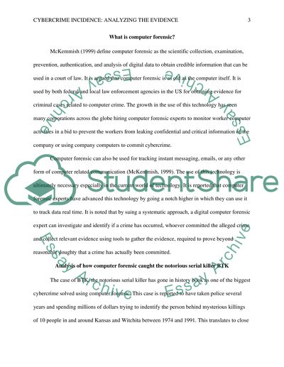 The Evidence of a Cybercrime Incident