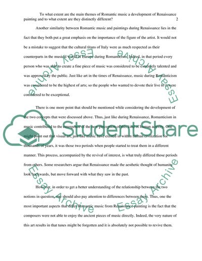 Romantic music and development of Renaissance painting