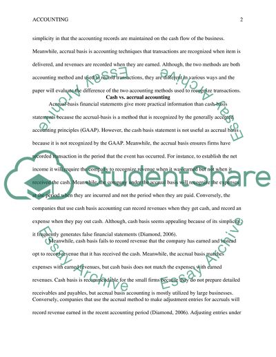 Cash and accrual accounting