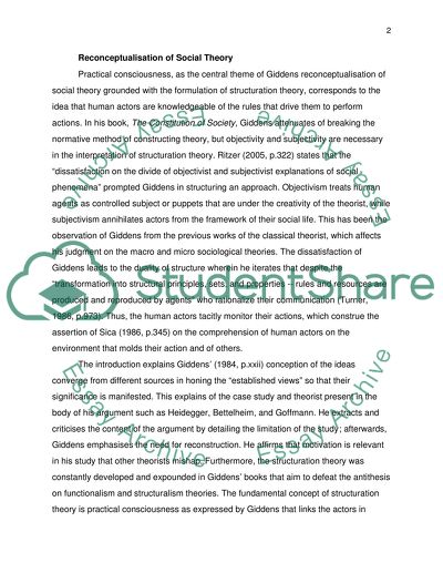 Practical Consciousness as the Constitution of Society