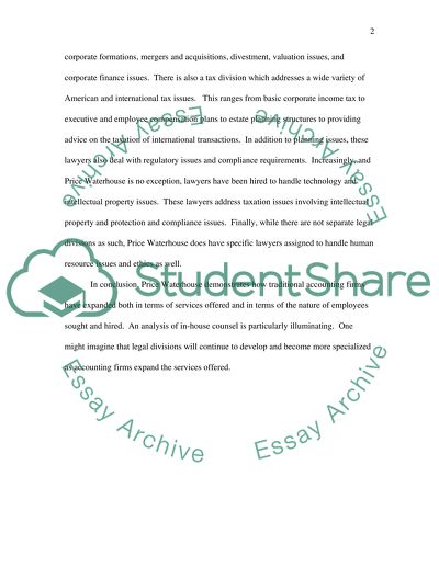 Price Waterhouse Coopers LLP: An Overview of In-House Counsel and Duties