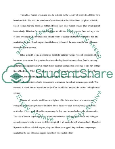 The Sale of Human Organs