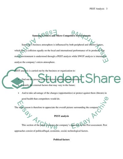 PEST analysis for Samsung